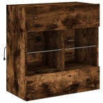 vidaXL Comodă TV de perete cu LED, stejar fumuriu, 58,5x30x60,5 cm vidaXL Comodă TV de perete cu LED, stejar fumuriu, 58,5x30x60,5 cm