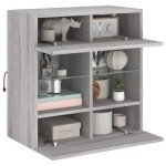 vidaXL Comodă TV de perete cu lumini LED, gri sonoma, 58,5x30x60,5 cm vidaXL Comodă TV de perete cu lumini LED, gri sonoma, 58,5x30x60,5 cm