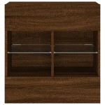 vidaXL Comodă TV de perete cu lumini LED, stejar maro, 58,5x30x60,5 cm vidaXL Comodă TV de perete cu lumini LED, stejar maro, 58,5x30x60,5 cm