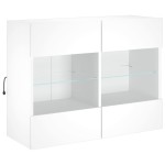 vidaXL Comodă TV de perete cu lumini LED, alb, 78,5x30x60,5 cm vidaXL Comodă TV de perete cu lumini LED, alb, 78,5x30x60,5 cm