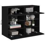 vidaXL Comodă TV de perete cu lumini LED, negru, 78,5x30x60,5 cm vidaXL Comodă TV de perete cu lumini LED, negru, 78,5x30x60,5 cm