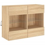 vidaXL Comodă TV de perete cu LED, stejar sonoma, 78,5x30x60,5 cm vidaXL Comodă TV de perete cu LED, stejar sonoma, 78,5x30x60,5 cm