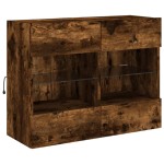 vidaXL Comodă TV de perete cu LED, stejar fumuriu, 78,5x30x60,5 cm vidaXL Comodă TV de perete cu LED, stejar fumuriu, 78,5x30x60,5 cm