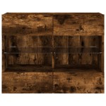 vidaXL Comodă TV de perete cu LED, stejar fumuriu, 78,5x30x60,5 cm vidaXL Comodă TV de perete cu LED, stejar fumuriu, 78,5x30x60,5 cm