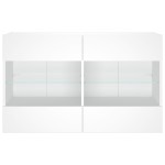 vidaXL Comodă TV de perete cu lumini LED, alb, 98,5x30x60,5 cm