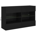 vidaXL Comodă TV de perete cu lumini LED, negru, 98,5x30x60,5 cm vidaXL Comodă TV de perete cu lumini LED, negru, 98,5x30x60,5 cm