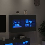 vidaXL Comodă TV de perete cu lumini LED, negru, 98,5x30x60,5 cm vidaXL Comodă TV de perete cu lumini LED, negru, 98,5x30x60,5 cm