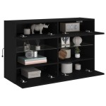 vidaXL Comodă TV de perete cu lumini LED, negru, 98,5x30x60,5 cm vidaXL Comodă TV de perete cu lumini LED, negru, 98,5x30x60,5 cm