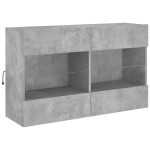 vidaXL Comodă TV de perete cu lumini LED, gri beton, 98,5x30x60,5 cm vidaXL Comodă TV de perete cu lumini LED, gri beton, 98,5x30x60,5 cm