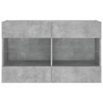 vidaXL Comodă TV de perete cu lumini LED, gri beton, 98,5x30x60,5 cm vidaXL Comodă TV de perete cu lumini LED, gri beton, 98,5x30x60,5 cm