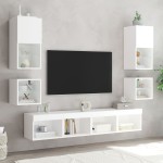 vidaXL Noptiere cu lumini LED montate pe perete, 2 buc., alb vidaXL Noptiere cu lumini LED montate pe perete, 2 buc., alb