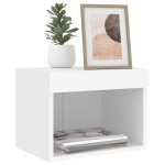 vidaXL Noptiere cu lumini LED montate pe perete, 2 buc., alb vidaXL Noptiere cu lumini LED montate pe perete, 2 buc., alb