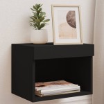vidaXL Noptiere cu lumini LED montate pe perete, 2 buc., negru vidaXL Noptiere cu lumini LED montate pe perete, 2 buc., negru