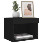vidaXL Noptiere cu lumini LED montate pe perete, 2 buc., negru vidaXL Noptiere cu lumini LED montate pe perete, 2 buc., negru