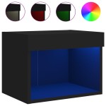 vidaXL Noptiere cu lumini LED montate pe perete, 2 buc., negru vidaXL Noptiere cu lumini LED montate pe perete, 2 buc., negru
