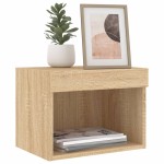 vidaXL Noptiere cu lumini LED montate pe perete, 2 buc., stejar sonoma vidaXL Noptiere cu lumini LED montate pe perete, 2 buc., stejar sonoma