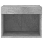 vidaXL Noptieră cu lumini LED montată pe perete, gri beton