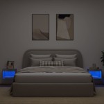 vidaXL Noptiere cu lumini LED montate pe perete, 2 buc., gri beton vidaXL Noptiere cu lumini LED montate pe perete, 2 buc., gri beton