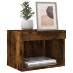 vidaXL Noptiere cu lumini LED, stejar fumuriu vidaXL Noptiere cu lumini LED, stejar fumuriu