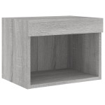 vidaXL Noptiere cu lumini LED montate pe perete, 2 buc.,stejar fumuriu vidaXL Noptiere cu lumini LED montate pe perete, 2 buc.,stejar fumuriu