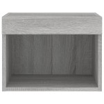 vidaXL Noptiere cu lumini LED montate pe perete, 2 buc.,stejar fumuriu vidaXL Noptiere cu lumini LED montate pe perete, 2 buc.,stejar fumuriu