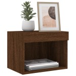 vidaXL Noptiera cu Lumini LED Montate pe perete 2 buc Stejar Maro