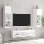vidaXL Comodă TV cu lumini LED, alb, 60x30x30 cm vidaXL Comodă TV cu lumini LED, alb, 60x30x30 cm