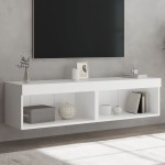 vidaXL Comode TV cu lumini LED, 2 buc., alb, 60x30x30 cm