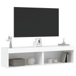 vidaXL Comode TV cu lumini LED, 2 buc., alb, 60x30x30 cm