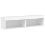 vidaXL Comode TV cu lumini LED, 2 buc., alb, 60x30x30 cm