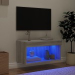 vidaXL Comodă TV cu lumini LED, gri sonoma, 60x30x30 cm