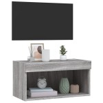vidaXL Comodă TV cu lumini LED, gri sonoma, 60x30x30 cm