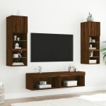vidaXL Comodă TV cu lumini LED, stejar maro, 60x30x30 cm