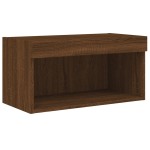 vidaXL Comodă TV cu lumini LED, stejar maro, 60x30x30 cm
