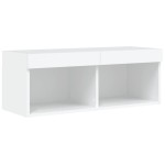 vidaXL Comodă TV cu lumini LED, alb, 80x30x30 cm vidaXL Comodă TV cu lumini LED, alb, 80x30x30 cm