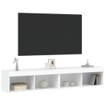 vidaXL Comode TV cu lumini LED, 2 buc., alb, 60x30x30 cm