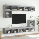 vidaXL Comodă TV cu lumini LED, gri beton, 80x30x30 cm vidaXL Comodă TV cu lumini LED, gri beton, 80x30x30 cm