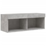 vidaXL Comodă TV cu lumini LED, gri beton, 80x30x30 cm vidaXL Comodă TV cu lumini LED, gri beton, 80x30x30 cm