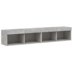 vidaXL Comode TV cu lumini LED, 2 buc., gri beton, 80x30x30 cm