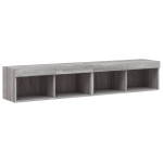 vidaXL Comode TV cu lumini LED, 2 buc., gri sonoma, 80x30x30 cm