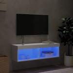 vidaXL Comodă TV cu lumini LED, alb, 100x30x30 cm