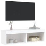 vidaXL Comodă TV cu lumini LED, alb, 100x30x30 cm