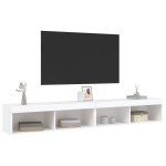 vidaXL Comode TV cu lumini LED, 2 buc., alb, 100x30x30 cm
