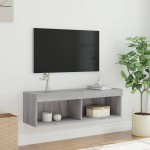 vidaXL Comodă TV cu lumini LED, gri sonoma, 100x30x30 cm