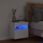 vidaXL Comodă TV de perete cu lumini LED, alb, 40x30x40 cm vidaXL Comodă TV de perete cu lumini LED, alb, 40x30x40 cm