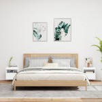 vidaXL Comode TV de perete cu lumini LED, 2 buc., alb, 40x30x40 cm