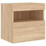 vidaXL Comodă TV de perete cu lumini LED, stejar sonoma, 40x30x40 cm vidaXL Comodă TV de perete cu lumini LED, stejar sonoma, 40x30x40 cm