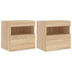 vidaXL Comodă TV de perete cu LED, 2 buc. stejar sonoma, 40x30x40 cm vidaXL Comodă TV de perete cu LED, 2 buc. stejar sonoma, 40x30x40 cm