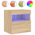 vidaXL Comodă TV de perete cu LED, 2 buc. stejar sonoma, 40x30x40 cm vidaXL Comodă TV de perete cu LED, 2 buc. stejar sonoma, 40x30x40 cm