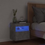 vidaXL Comodă TV de perete cu lumini LED, gri beton, 40x30x40 cm vidaXL Comodă TV de perete cu lumini LED, gri beton, 40x30x40 cm